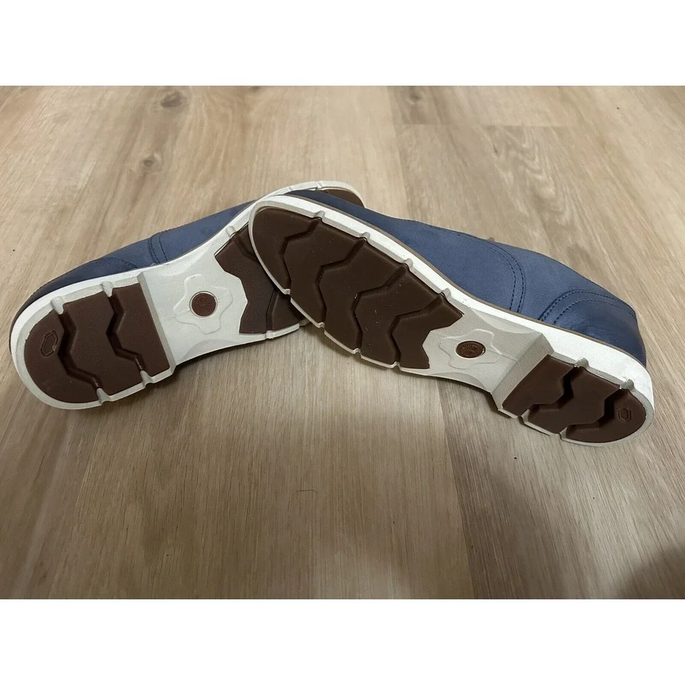 Timberland Women's Bramhall Oxford‎ Blue Leather Size 8 Excellent Condition